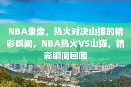 NBA录像，热火对决山猫的精彩瞬间，NBA热火VS山猫，精彩瞬间回顾