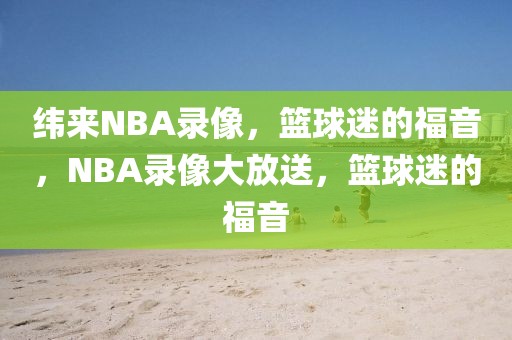 纬来NBA录像，篮球迷的福音，NBA录像大放送，篮球迷的福音