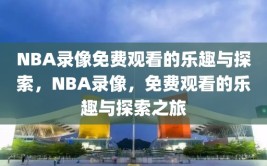 NBA录像免费观看的乐趣与探索，NBA录像，免费观看的乐趣与探索之旅