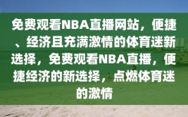 免费观看NBA直播网站，便捷、经济且充满激情的体育迷新选择，免费观看NBA直播，便捷经济的新选择，点燃体育迷的激情