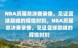 NBA历届总决赛录像，见证篮球巅峰的辉煌时刻，NBA历届总决赛录像，见证篮球巅峰的辉煌时刻