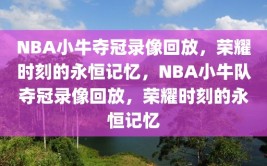 NBA小牛夺冠录像回放，荣耀时刻的永恒记忆，NBA小牛队夺冠录像回放，荣耀时刻的永恒记忆