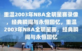 重温2003年NBA全明星赛录像，经典瞬间与永恒回忆，重温2003年NBA全明星赛，经典瞬间与永恒回忆