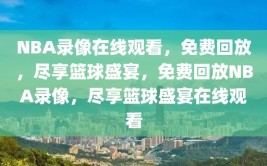 NBA录像在线观看，免费回放，尽享篮球盛宴，免费回放NBA录像，尽享篮球盛宴在线观看