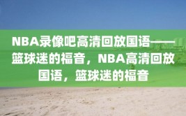 NBA录像吧高清回放国语——篮球迷的福音，NBA高清回放国语，篮球迷的福音