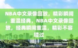 NBA中文录像回放，精彩瞬间，重温经典，NBA中文录像回放，经典瞬间重温，精彩不容错过